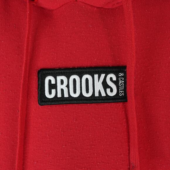 Crooks & Castles Hoodie Mens Large Red Chest Box Logo Sweatshirt - Picture 4 of 10